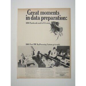 Computer Machinery Corporation Key Processing System ADVERT 1960s Vintage Print
